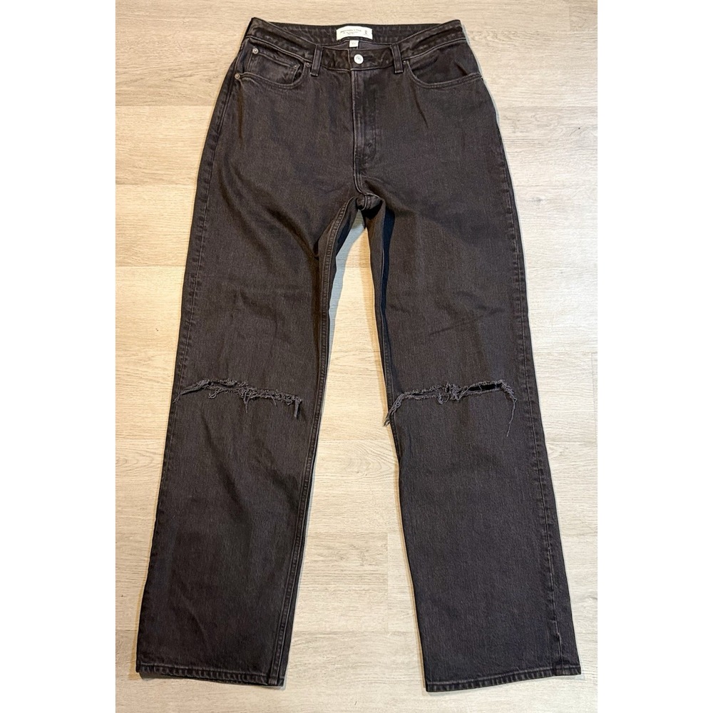 Abercrombie & Fitch Curve Love 90s Relaxed Jeans Women's 30/10 L Black High Rise